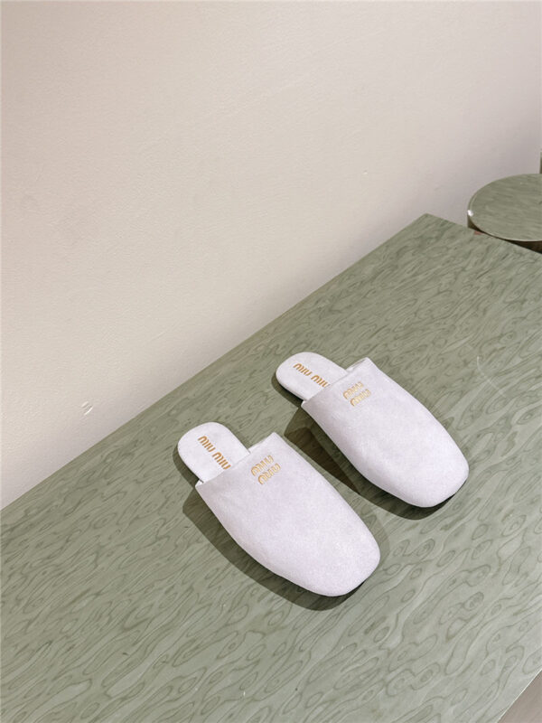 miumiu small round toe mules slippers replica shoes