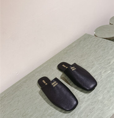 miumiu small round toe mules slippers replica shoes