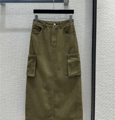 prada vintage green cargo pocket skirt replica clothing sites