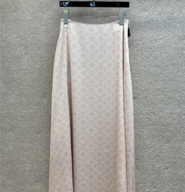 louis vuitton LV cherry blossom pink printed long skirt replicas clothes