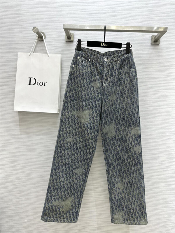 dior mid-high waist presbyopic straight jeans replica clothing