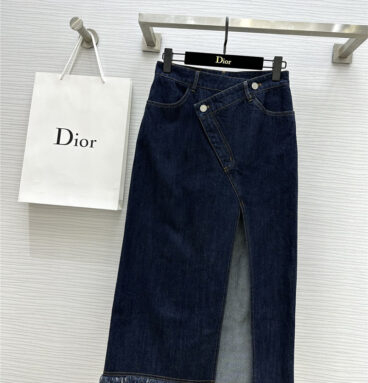dior irregular cut slit denim skirt replicas clothes