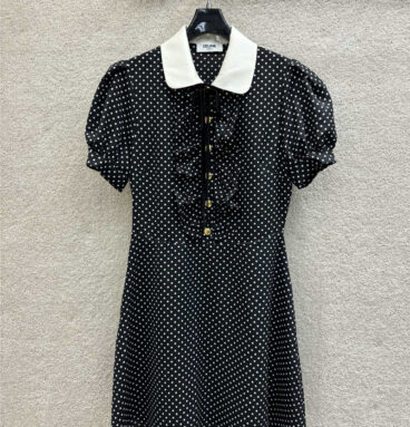 celine ribbon polka dot dress replica designer clothes