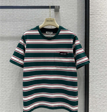 miumiu striped short-sleeved T-shirt replica clothing sites
