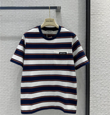 miumiu striped short-sleeved T-shirt replica clothing sites