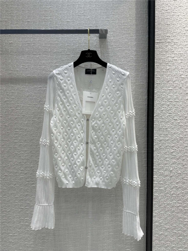 chanel metal hook button knitted cardigan replicas clothes