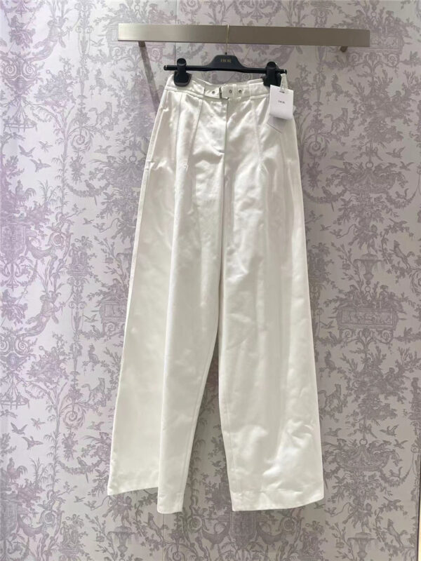 dior white high waist loose trousers replica clothes