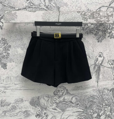 YSL metallic logo belt shorts replica designer clothing websites