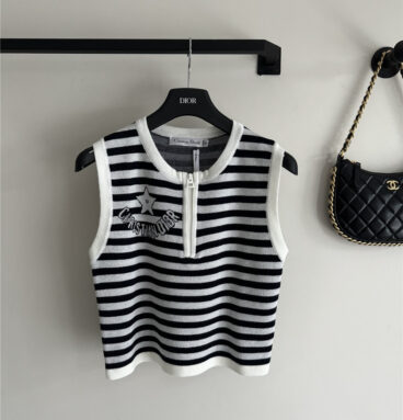 dior knitted striped vest replicas clothes