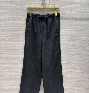 TOTEME cotton and linen drawstring straight pants