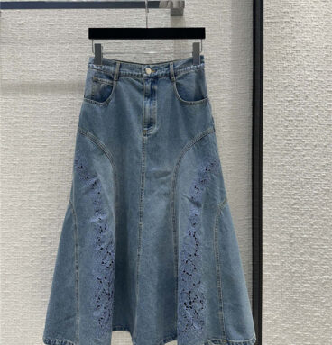 Chloé hollow embroidered denim skirt replica d&g clothing