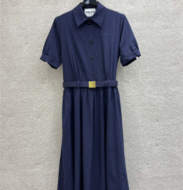 miumiu metal buckle waist short dress replica designer clothes