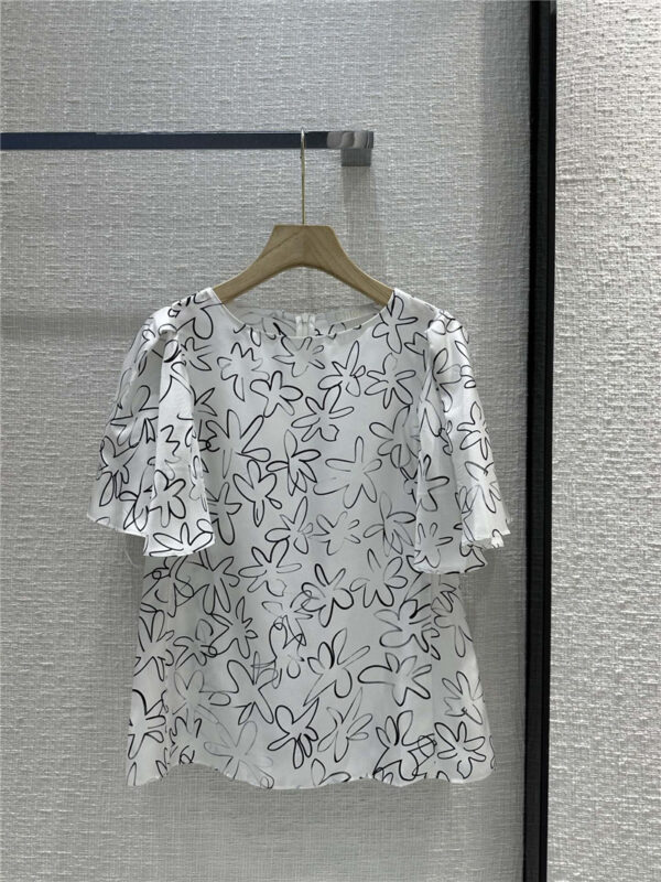 Chloé elegant floral graffiti print silk shirt replica clothing sites