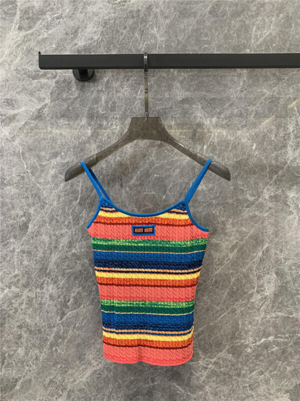 miumiu rainbow dopamine suspender knitted vest replica clothes