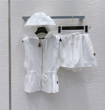 louis vuitton LV hooded vest + shorts set replica d&g clothing