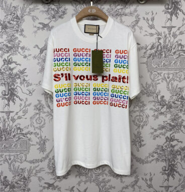 gucci sequin letter T-shirt replica clothes