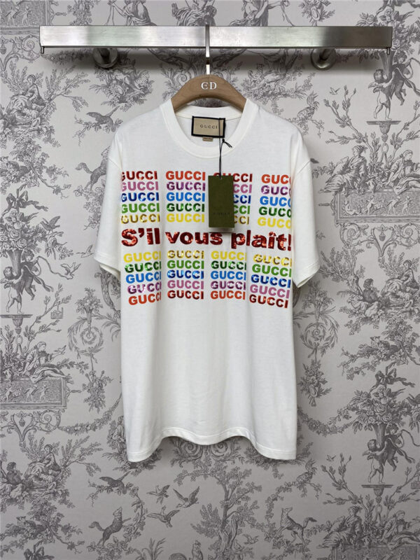 gucci sequin letter T-shirt replica clothes