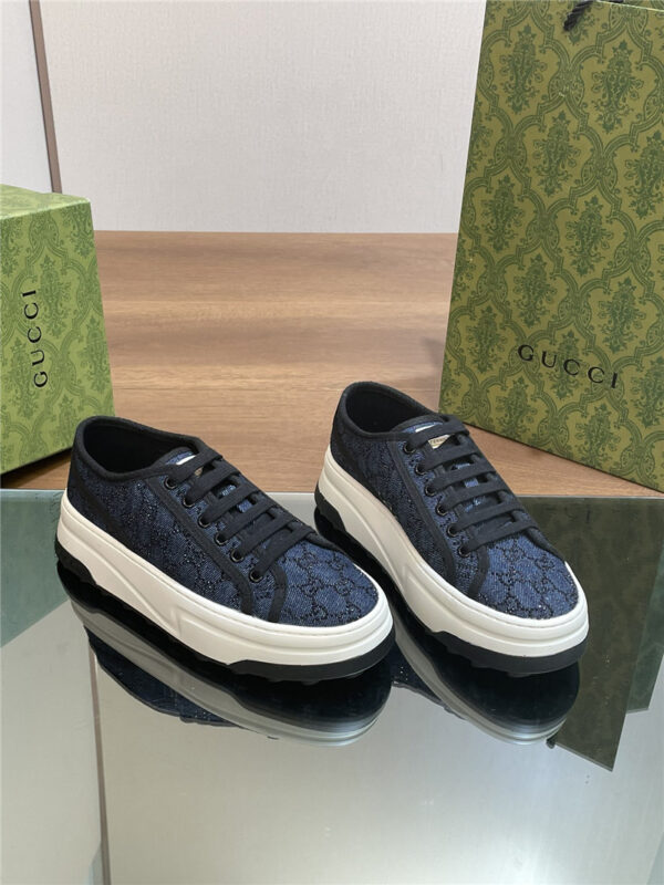 gucci thick sole denim chubby shoes replica designer shoes