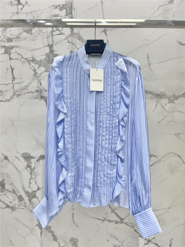 valentino silk vertical striped silk shirt replicas clothes