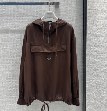 prada brown washed acetate sweatshirt replica clothes