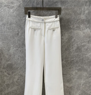 chanel metal chain casual straight pants replica clothes