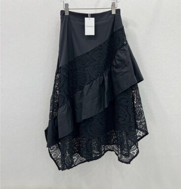 zimm water-soluble lace patchwork irregular skirt