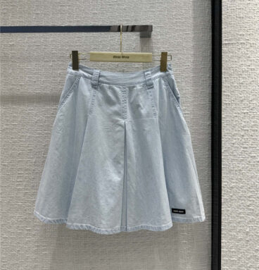 miumiu denim pleated skirt replica d&g clothing