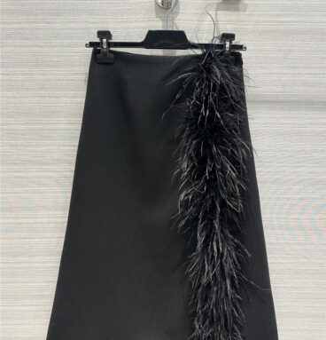prada feather slit skirt replica d&g clothing