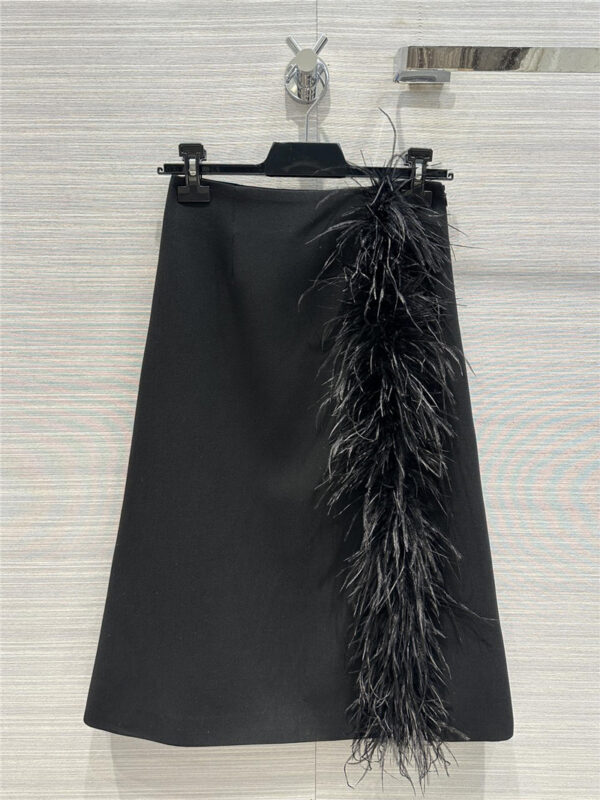 prada feather slit skirt replica d&g clothing