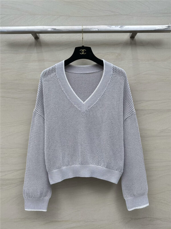 BC hollow V-neck long-sleeved top replica clothes