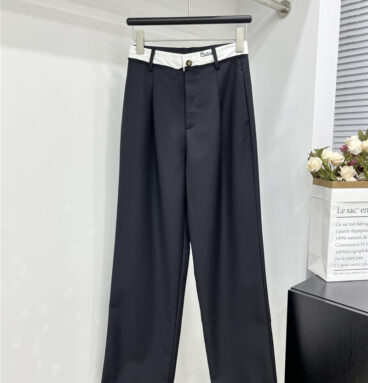 celine contrast waistline casual pants replica clothing sites