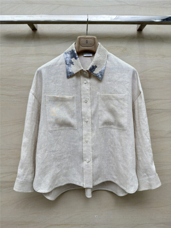 BC rope sequin collar linen shirt replica d&g clothing