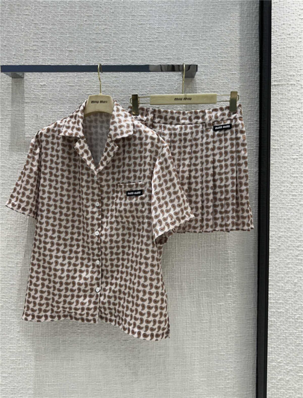 miumiu paisley pattern shirt suit replica clothes