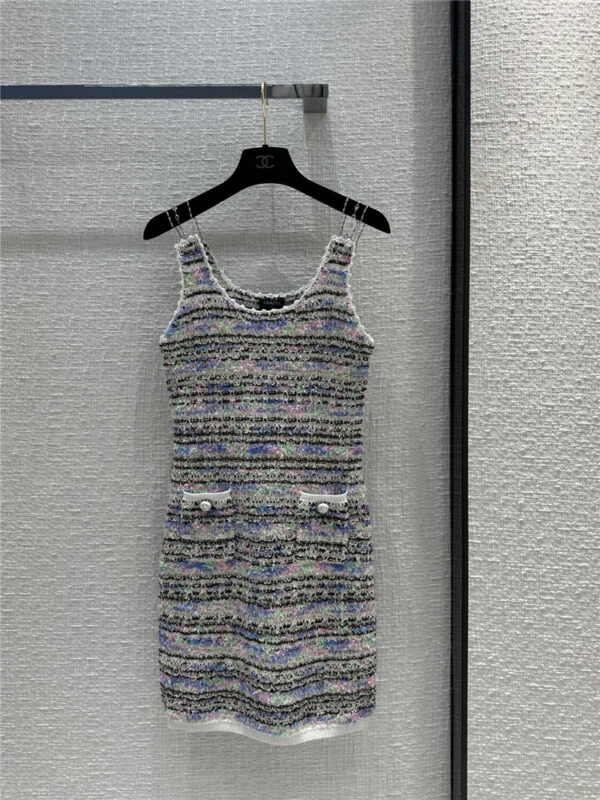 chanel colorful striped knitted sundress replica designer clothes