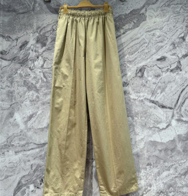 prada custom dyed khaki elastic waist trousers replica clothing