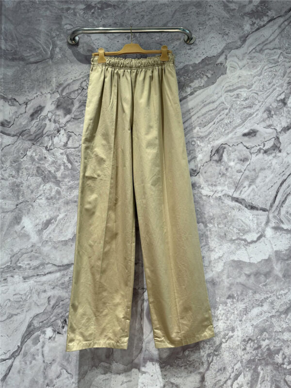 prada custom dyed khaki elastic waist trousers replica clothing