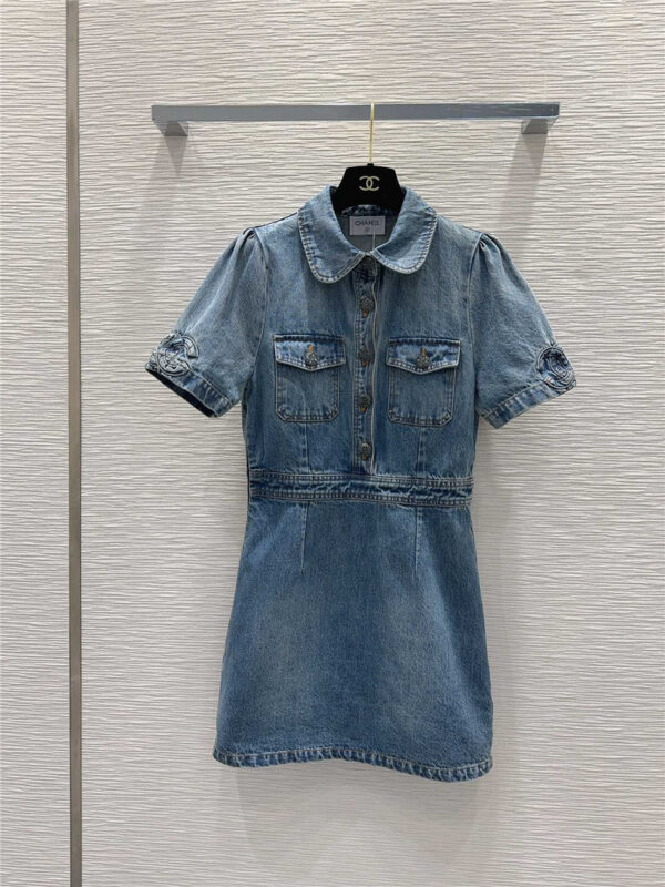 chanel tannin yeast washed denim dress replica clothing sites