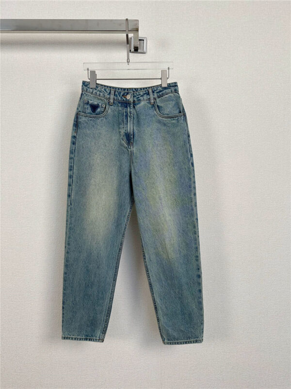 prada triangle washed jeans replicas clothes