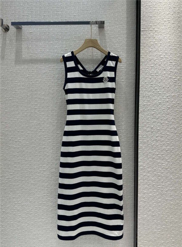 moncler striped backless long skirt replica clothing