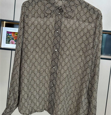 gucci silk jacquard shirt replicas clothes