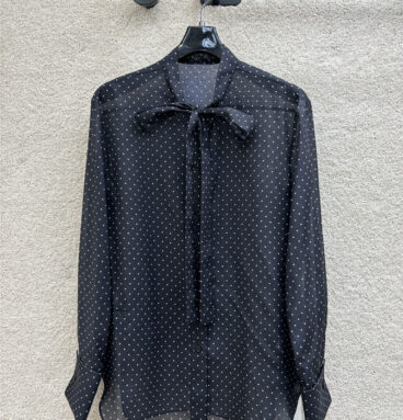 dior retro polka dot lace-up shirt replica d&g clothing