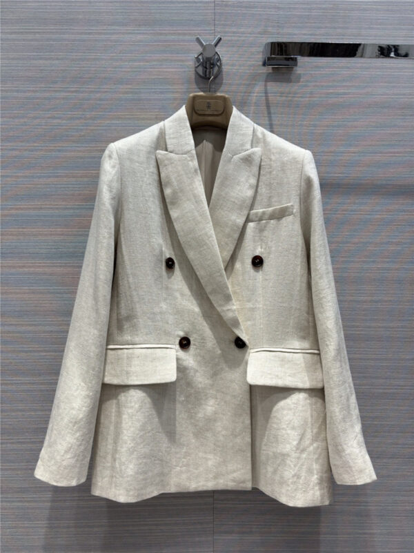 BC cotton and linen double breasted suit replica clothes