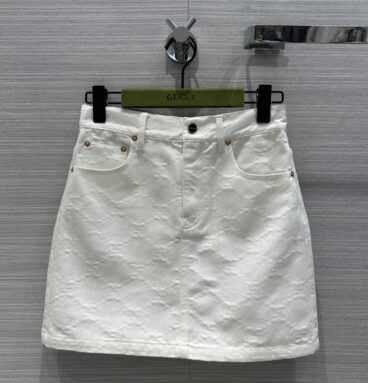 gucci jacquard white denim skirt replica d&g clothing
