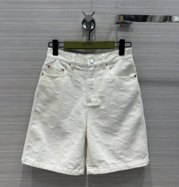 gucci jacquard white denim shorts replica designer clothes