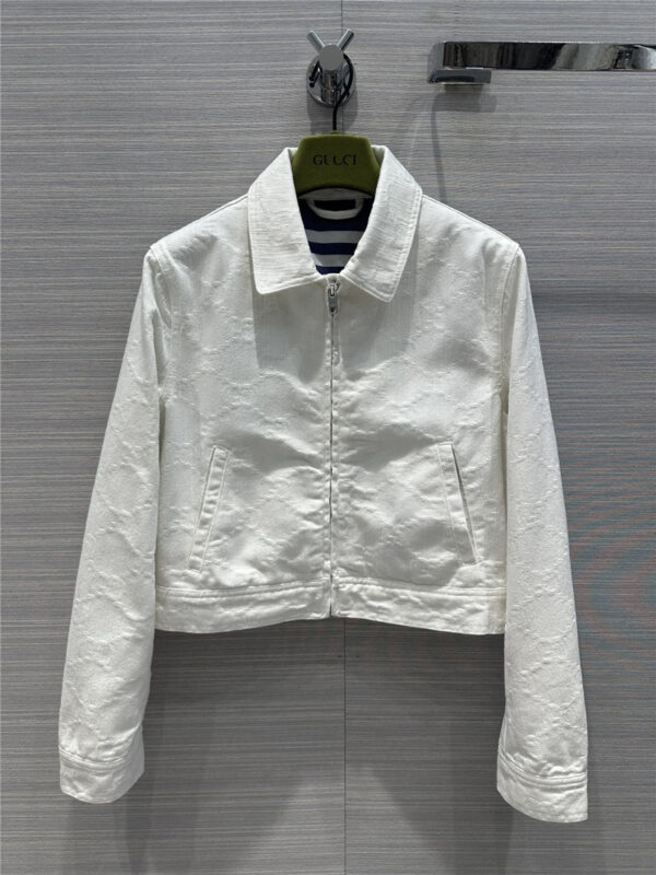 gucci jacquard white denim jacket replica clothes
