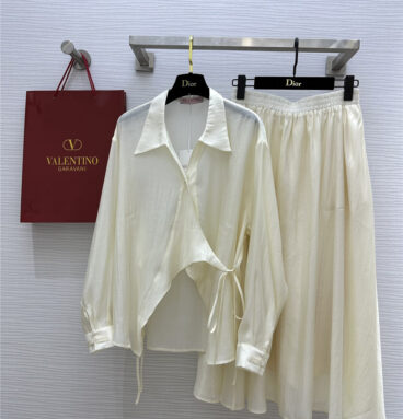 valentino irregular strappy shirt + A hem skirt suit replica clothing