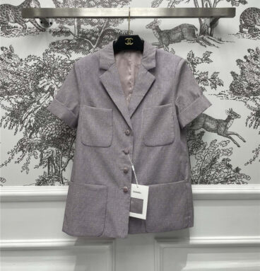chanel pinstripe short-sleeved blazer replica clothes
