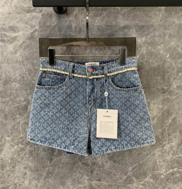 chanel back pocket logo denim shorts replica clothes
