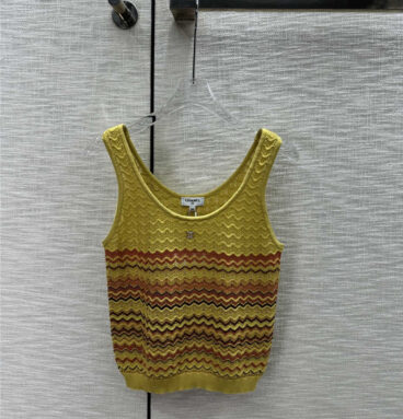 chanel wavy knitted vest replica designer clothes
