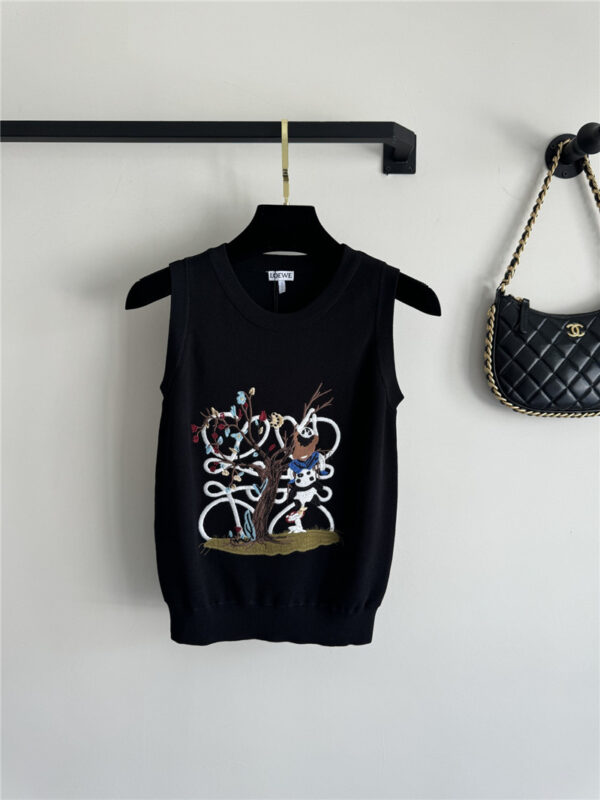 loewe heavy industry embroidery pattern T-shirt replicas clothes